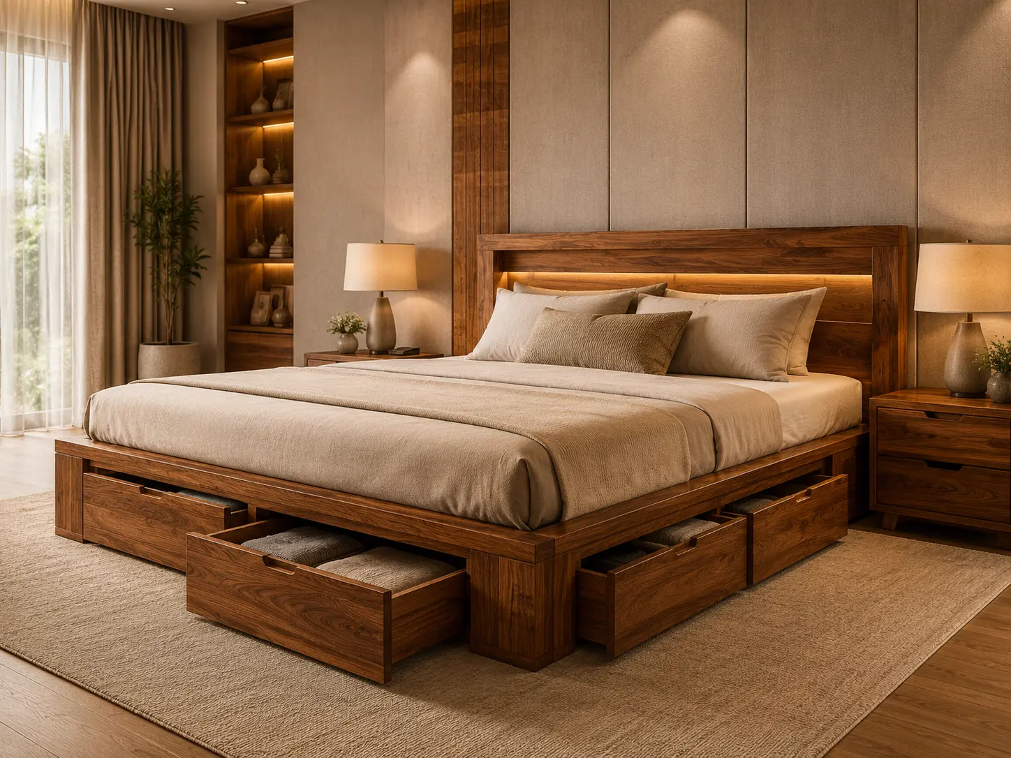 Solid Wood Storage Cots